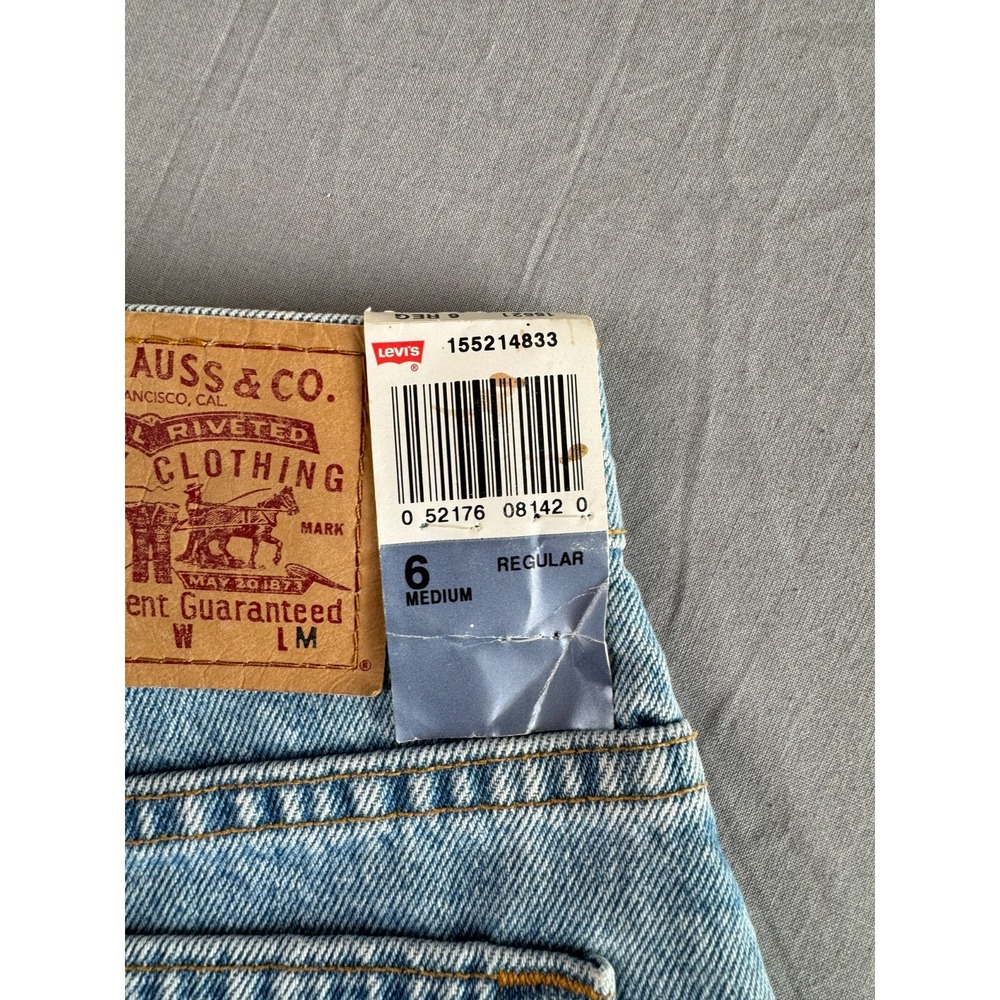 VTG 90s Levi's 512 Jeans womens 6 (27x30.5) Black BatWing Slim Straight USA New - Picture 5 of 15